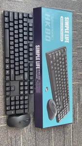 Kebidumei | KEBIDUMEI Wireless Keyboard Mouse Kit Portable Keyboard Mouse Combo LED Light USB Silent Button Office Kit Computer Accessories