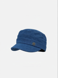 Face Slimming Vintage Blue Flat Cap for Women Spring Summer