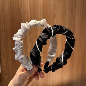 เข็มขัดผ้าสไตล์เกาหลี ขอบกว้าง วัสดุผ้าฝ้าย ตกแต่งผมแบบเรียบง่าย สไตล์เกาหลี เครื่องประดับผม เครื่องประดับแฟชั่น