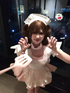 Halloween Angel Maid Trim Dress Womens Domestic Servant Apron Anime Comic Convention Cosplay Costume Two-Piece Set