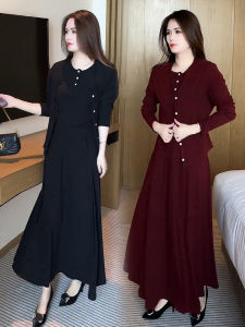 Bộ Váy Thời Trang Xuân Thu Giảm Tuổi Cho Phụ Nữ 2025 Bộ Váy Ba Mảnh Cao Cấp Thời Trang Giảm Tuổi Thon Gọn Hợp Thời Trang