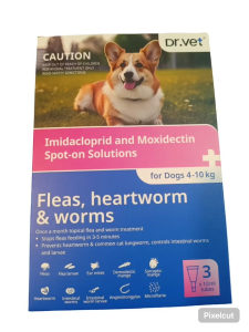 DR.VET Imidacloprid and Moxidectin Spot-on Solutions For Dogs 4-10 kg 1.0ml