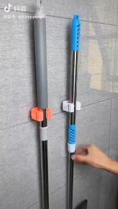 Mop Broom Holder Wall Mounted Mop Holder Hanger Mop Hook Racks Adhesive Bathroom Tool