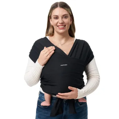 Momcozy Baby Wrap Carrier Easy to Wear Infant Carrier Slings Lightweight Hands Free Baby Sling Adjustable Baby Carriers for Newborn to Toddler 8-35 lbsDeep GreyBlack