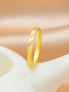 Durable Titanium Steel Womens Ring Diamond Inlay