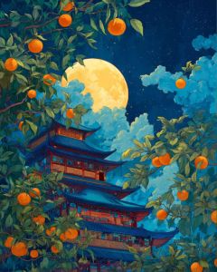 Kayou | Jigsaw Puzzles 500 Pieces The Tree and The Moon Under The Attic Puzzles Decompression Toys for Adults Family Games Home Decor