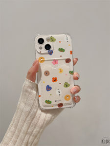 Colorful Graffiti Bear Wristband iPhone Case Compatible with Apple 14/13promax Card Holder Soft Shell 11 Chain Hanging Rope Girls Heart Cute New Model