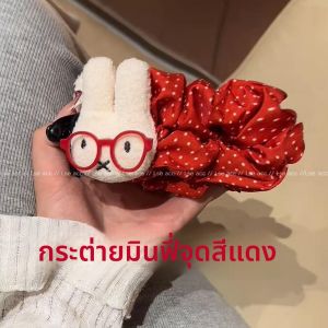 หมากฝรั่งลายจุดขนาดใหญ่ หมวกผู้หญิง สไตล์หวาน หมวกคลุมผมด้านหลังศีรษะ หมวกคล้องหูแบบมีกิ๊บติดมาพร้อม