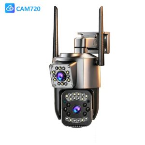 V380 PRO Dual Lens WiFi CCTV Camera Outdoor 4MP+4MP 355° PTZ Auto Tracking Full Color Night Vision Motion Alarm Two Way Audio Support TF Card up to 128GB | Pang Seguridad ng Bahay at Tindahan