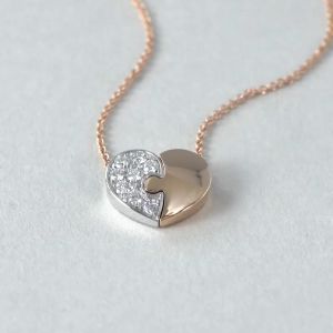 Chow Sang Sang 周生生 Love Décodé 18K Gold Diamond Heart Necklace 93420U
