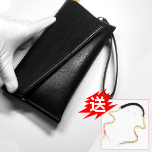 Elegant Envelope Shape Soft Leather Handbag Womens Clutch Bag Large Capacity Mobile Phone Bag Dinner Party Handheld Bag