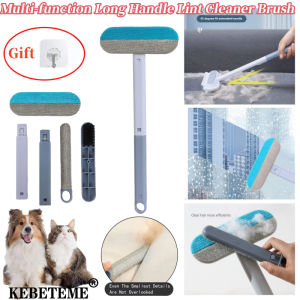 KEBETEME แปรงปัดขน4in ใช้ซ้ำได้แปรงด้ามยาว1เครื่องกำจัดขนสัดว์เลี้ยงสำหรับโซฟาพรมเสื้อผ้าเครื่องนอนแปรงทำความสะอาดหน้าต่างขนสัตว์สัตว์เลี้ยง