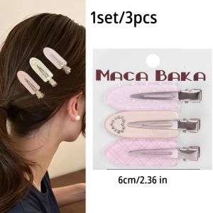 12Pcs Korean Water Diamond Hairpin Side Notch Clip Cute No Trace Hair Clips Set Traceless Headpiece Women