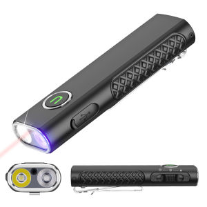 UltraFire S3 EDC Keychain Flashlight 1200 Lumens Portable Pocket Mini Light with UV Red Beam USB C Rechargeable Clip Work Lights