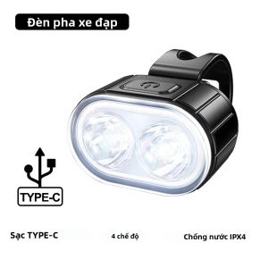 Bộ Đèn Trước Sau Xe Đạp Có Thể Sạc Lại Pin Tích Hợp Cảnh Báo An Toàn Đèn Chống Nước Cho Phụ Kiện Xe Đạp Đi Đêm