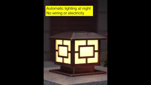 【Free gifts】 Solar Gate Pillar Light LED 4 color Outdoor Lamp Waterproof IP67 Gate Wall Lights Window pillar headlight Lampu Pagar Holder Outdoor Pillar Lights Automatic Remote control