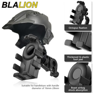BLALION Motorcycle Cell Phone Holder GPS Shockproof Smartphone Handlebar & Rearview Mirror Mount Airbag Shock Absorber Bracket