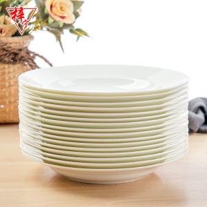 Đĩa Ăn Sáng Bằng Gốm Sứ Trắng Nguyên Chất Đĩa Ăn Sáng Kiểu Ý Hình Tròn Sáng Tạo Đĩa Ăn Sáng Kiểu Trung Quốc Đĩa Đựng Súp