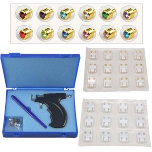 เครื่องเจาะหูแบบมืออาชีพพร้อมต่างหูสแตนเลส - เครื่องเจาะหูแบบใช้ซ้ำได้ ชุดอุปกรณ์เครื่องประดับร่างกาย