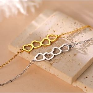 SKYRIM Womens Bracelet Love Pendant Stainless Steel Bracelet Jewelry Gift