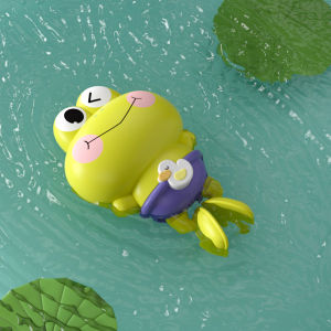 Wind-Up Swimming Frog Bath Toys for Toddlers No Battery Mold-Free ABS Montessori Water Toy for Kids