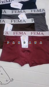 PANDAWA - 1 Lusin ( 12 PCS ) Boxer Pria / Celana Dalam Pria FEMA LENGZHI Premium Halus Berkualitas Size L XL XXL