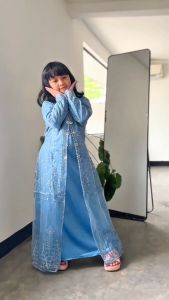 Gamis Brokat Anak Usia 7 - 13 Tahun Regina Kids Set Dres Satin Velvet Mix Brukat Aplikasi Payet M L XL XXL Baju Muslim Lebaran Anak Perempuan Viral Kekinian Dress Muslimah Remaja Tanggung