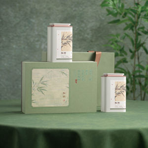 2025 New Green Tea Leaf Packaging Box Empty Gift Box Ming before Longjing Biluochun Half Pounds Box Empty Box Vintage Style Paper Material