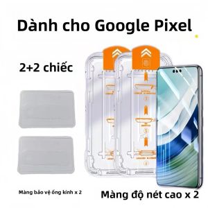 Bộ 4 Miếng Dán Bảo Vệ Màn Hình Google Pixel Kính Cường Lực Chống Trầy Xước HD Trong Suốt Với Công Cụ Lắp Đặt Tự Động Không Có Bọt Bụi Bảo Vệ Camera Phía Sau