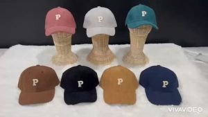 หมวกแก๊ปเบสบอลลูกฟูก American Style ปักอักษร P หมวกเบสบอล หมวกแฟชั่น ใส่สบาย 05-C19