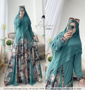 Zahira1808 Aisha 1 Terbaru Bahan Ceruty Baby Doll Lapis Furing Gamis Murah Trendi Baju Syari Muslim Wanita Ibu Busui Terlaris Gamis Pesta Best Seller