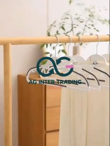 AGCHLZ-006-001 ไม้แขวนเสื้ออเนกประสงค์ ไม้แขวนเสื้อกันผ้าหลุด มีขอบกันลื่น 【1 แพ็ค มี 10 ชิ้น】แถมฟรี 2 ชิ้น 🔥🔥