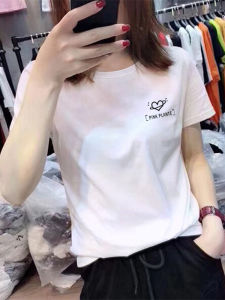 Áo Thun Cotton Tay Ngắn Mùa Hè Phong Cách Hàn Quốc Cổ Tròn Rộng Rãi Thiết Kế Đơn Giản Đa Năng Cho Nữ