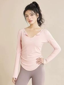 Slim Fit V-neck Long Sleeve Exercise T-shirt