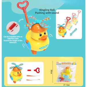 Kids Toys Baby Walker Hand Plush Duck Toys Hand Push Aircraft with Ringtone Baby Walker Toy