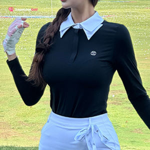 SWAN LOVE GOLF | Quick-Dry Slimming High-Waist Butterfly Collar Ice Silk Long Sleeve T-Shirt & Pencil Skirt Set