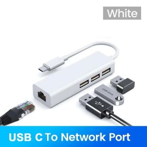 Kebidumei | KEBIDUMEI 4 in 1 100Mbps RJ45 LAN Network Card 3 Port USB2.0 Hub USB Ethernet Splitter Plug and Play for PC Office Laptop