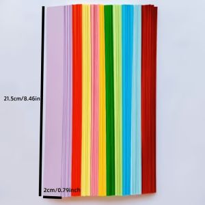 100pcs/set Colorful Paper Chain Garland Strips with Double Sided Tape DIY Construction Paper Chain for Birthday Kids Party Decor