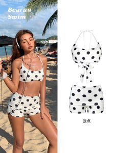 Dots Style Halter Separates Bikini Small Bust Support