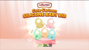 BabiesFIRST Silikon Celemek Bayi Kartun PVC BPA Free Peralatan Makan Bayi BF903