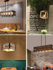 Creative Industrial Style Wooden Chandelier for Hotel Restaurant Coffee Shop Living Room Tea Room Real Wood Pendant Light