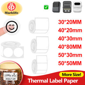 Thermal Label Sticker Marklife Self-Adhesive Paper for P50 Portable Label Printer Transparent Round White for 2inch Label Maker