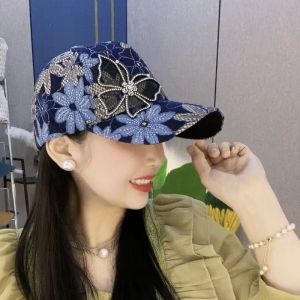 Mũ Lưỡi Trai Lưới Mùa Hè Mới Thoáng Khí Thêu Bướm Thời Trang Thường Ngày Cho Nữ Mũ Lưỡi Trai Thể Thao Rộng Rãi