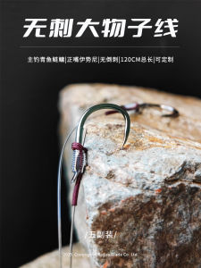 Bootol Extra Long No-Circle Big Fish Hooks Double Hooks Catfish Grass Carp Reinforced Binding Fishing Gear for River Fishing