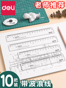 Deli Chữ Cái Trong Suốt Bằng Nhựa Kẻ Viền Kẻ Viền 15cm 30cm 20cm Thước Kẻ Học Sinh Tiểu Học Đồ Dùng Văn Phòng Phẩm