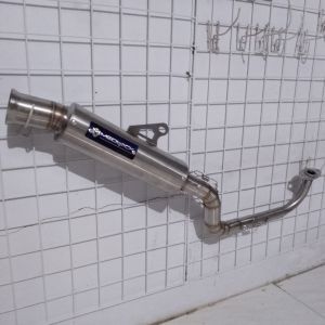Knalpot Samlong Motor Matic Full set Muffler Saringan bor suara gahar