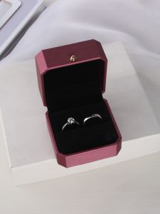 Wedding Rings Set Simulated Diamond Couple Ceremony Exchange Adjustable Fake Rings Love Heart Waterdrop Style Korean Fashion