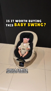 ( Upgraded ) Crolla Comfeo Electric Baby Swing Dual Layer Cushion with Remote Control + Accessories Set