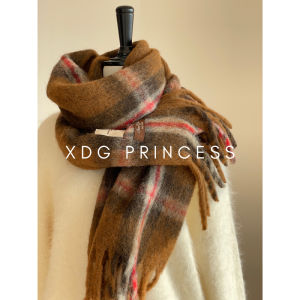 Soft Woolen Scarf for Women Skin-friendly Plaid Color Block Winter Warm Scarf Large Size Rectangle Shape Tassel Detail