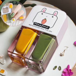 ยาทาเล็บ D07 Mojito ชุด 2 ขวด แห้งเร็ว ไม่ต้องอบ ติดทนนาน ลอกออกได้ สูตรน้ำ สามสี